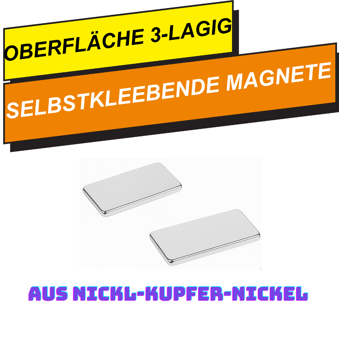 Superstarker Magnet 30 x 10 x 1 mm für Befestigung ohne Bohren