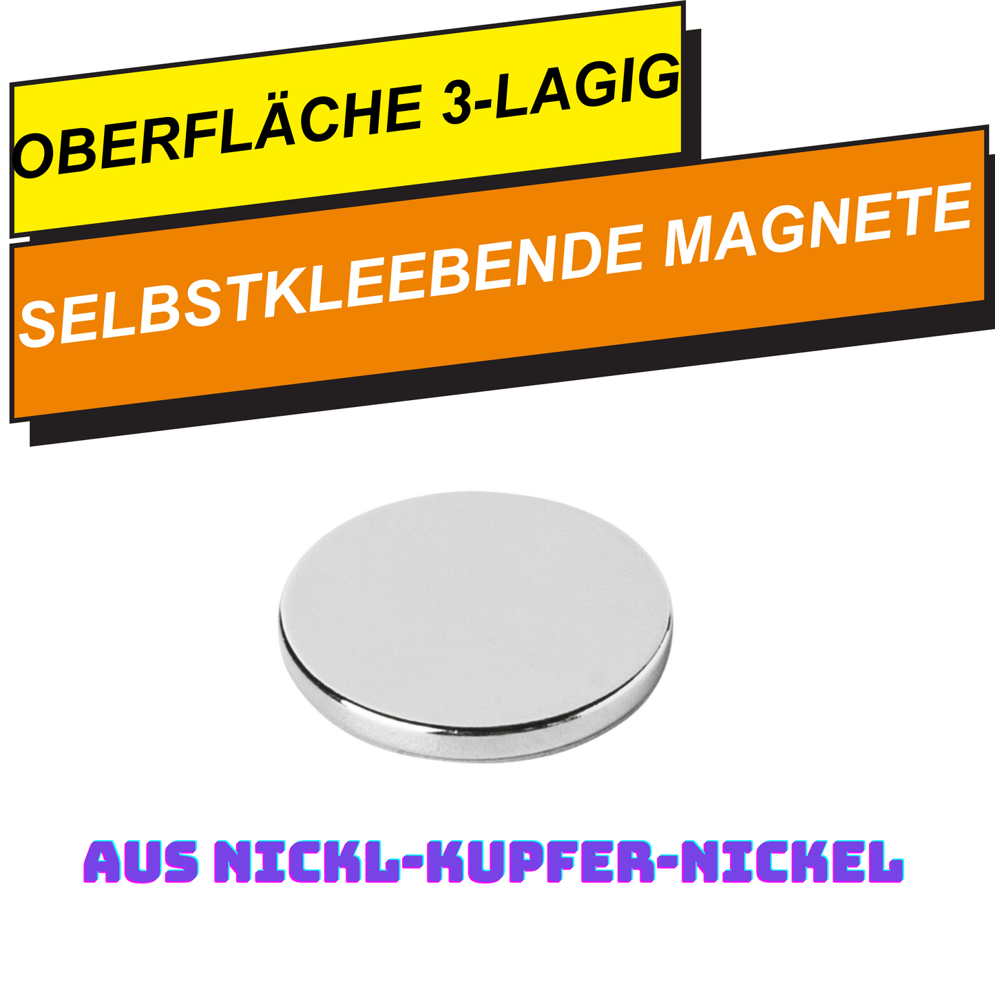 Selbstklebender Neodym Magnet 20x2mm – haftet stark auf Metallflächen
