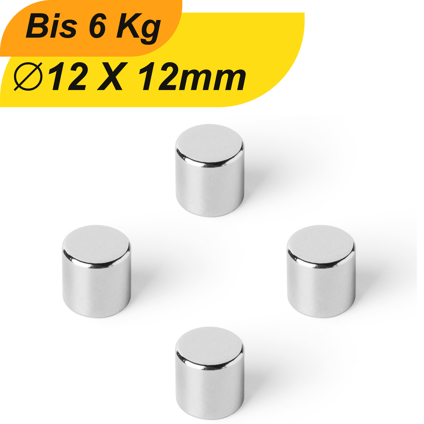 Neodym Magnet 12mm x 12mm Supermagnete hohe Haftkraft Scheibenmagnet