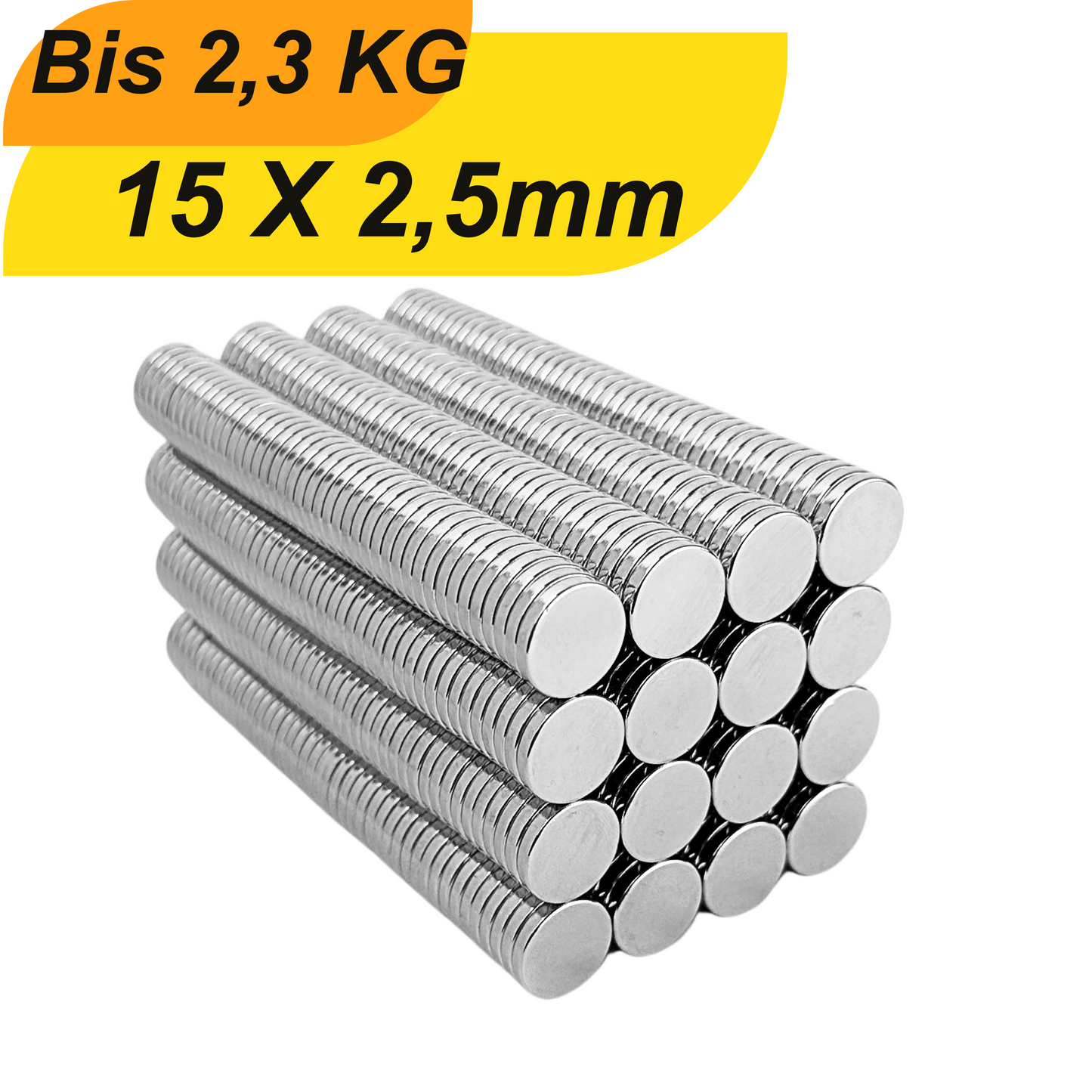 Neodym Magnet 15mm x 2,5mm Supermagnete hohe Haftkraft Scheibenmagnet