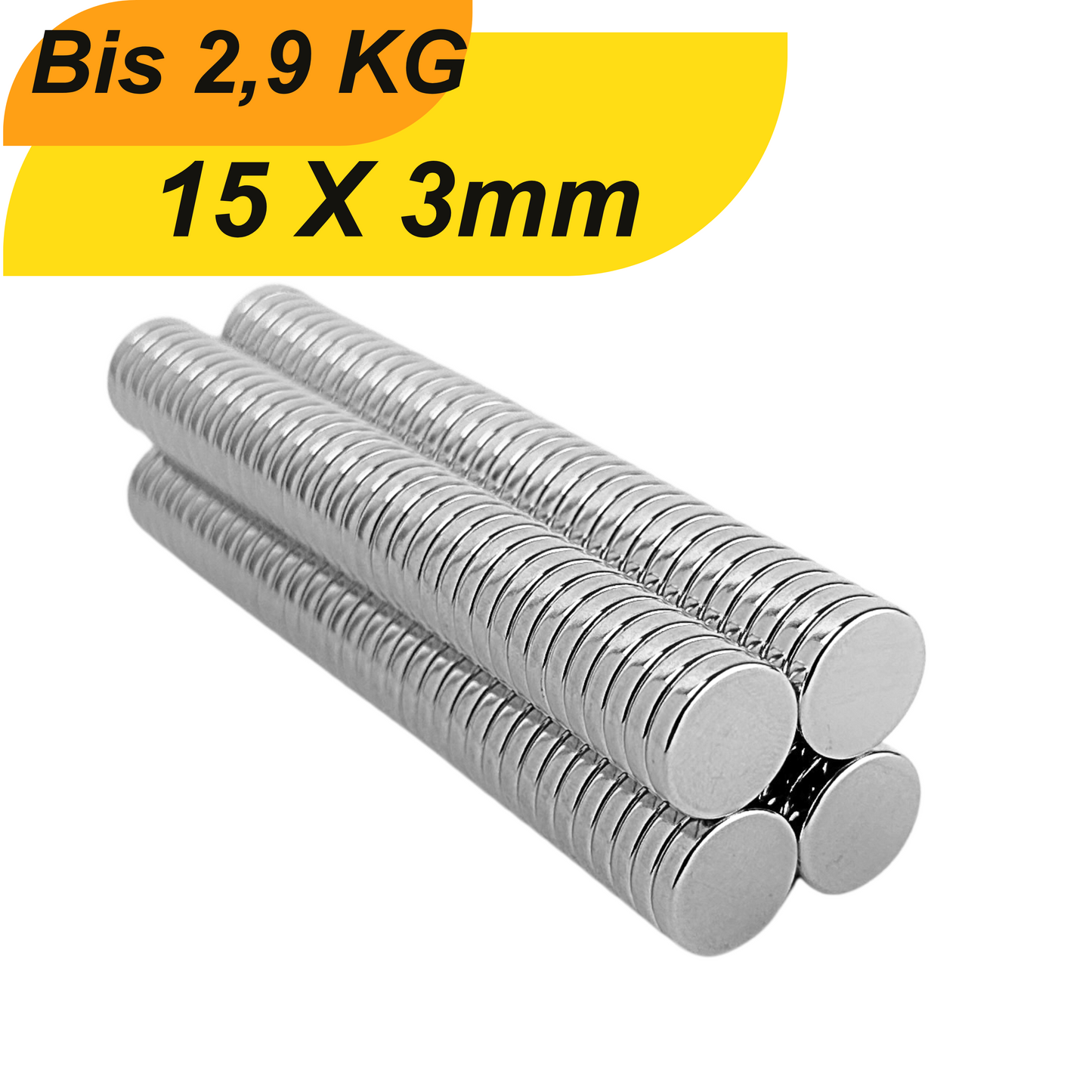 Neodym Magnet 15mm x 3mm Supermagnete hohe Haftkraft Scheibenmagnet