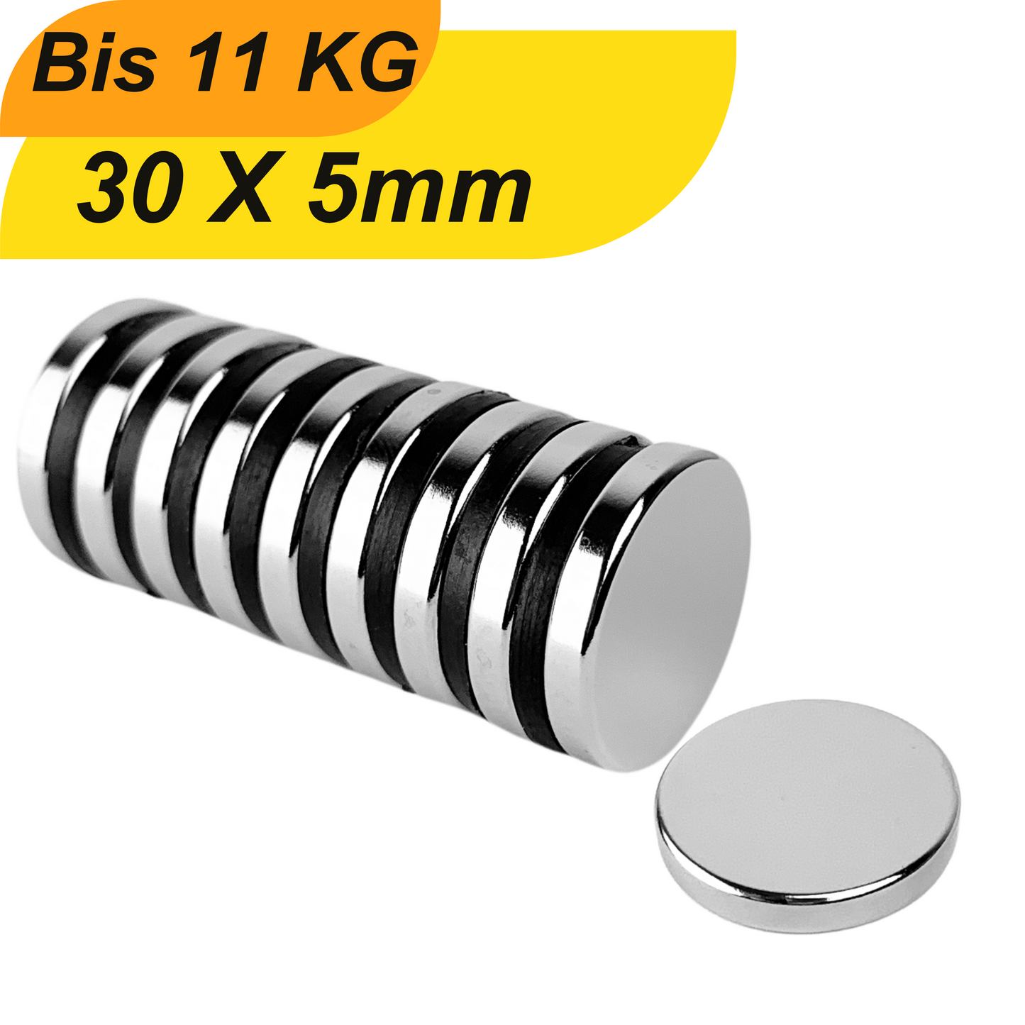 Neodym Magnet 30mm x 5mm Supermagnete hohe Haftkraft Scheibenmagnet