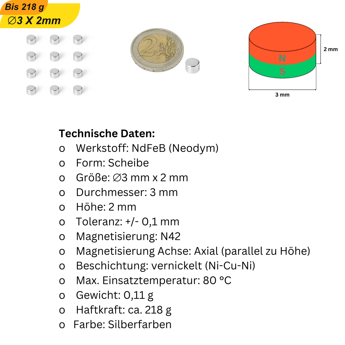 N42 Neodym-Scheibenmagnet – Perfekt für Möbelverschlüsse und Magnettafeln