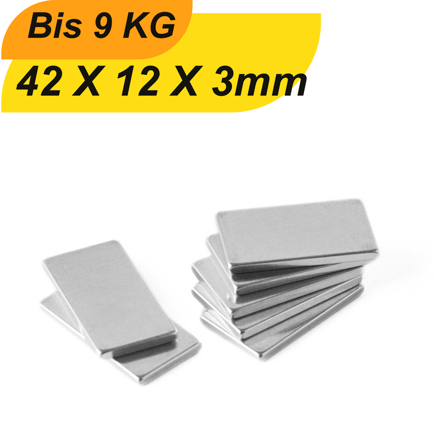 Neodym Magnet 42mm x 12mm x 3mm Supermagnete hohe Haftkraft Quadermagnete
