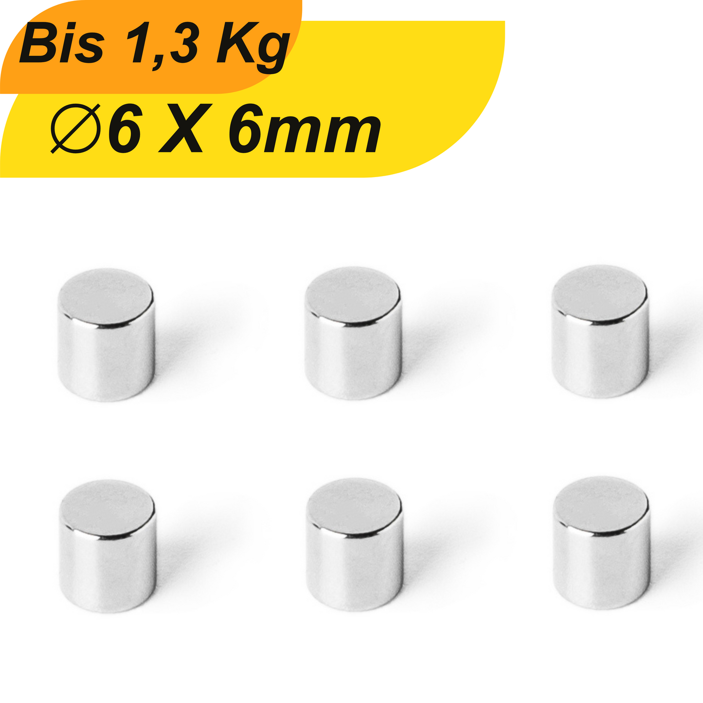 Neodym Magnet 6mm x 6mm Supermagnete hohe Haftkraft Scheibenmagnet