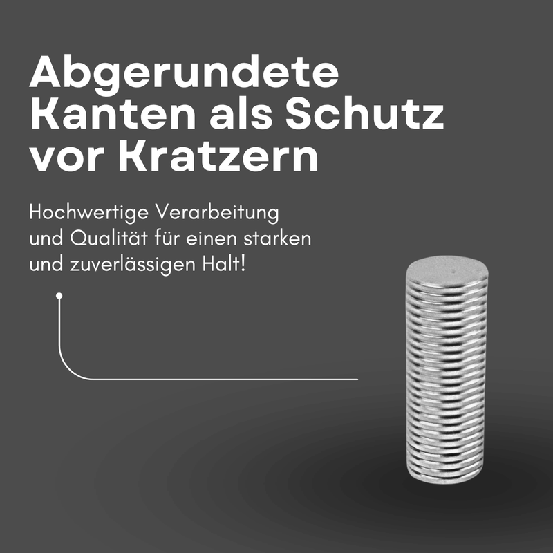 Neodym Magnet Ø 10 x 1 mm Scheibenmagnet N52UH – hohe Haftkraft 0,9 kg vernickelt