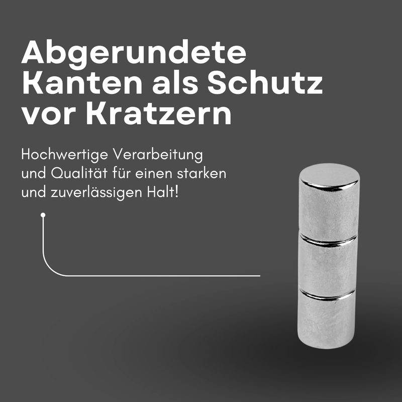 Neodym Magnet Ø 10mm x 10mm - Starker Scheibenmagnet - N38 Supermagnet - Hohe Haftkraft bis 3,6kg