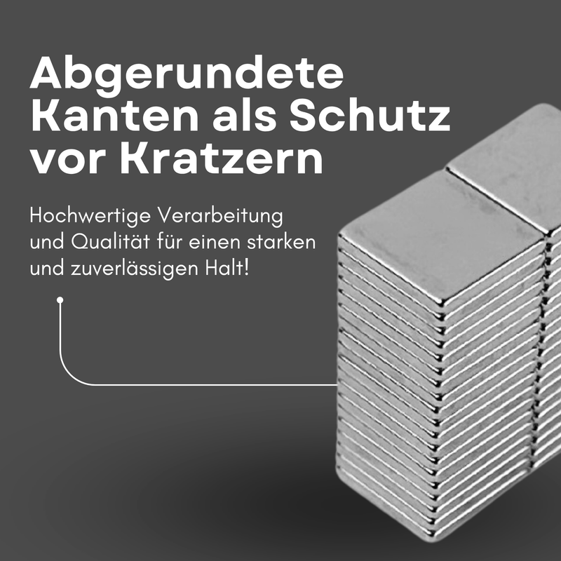 Neodym Magnet 10mm x 10mm x 1,2mm - N38 Supermagnet - Quadermagnete - Hohe Haftkraft bis 800g