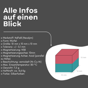 Starke Würfelmagnet aus Neodym – ideal für industrielle und private Projekte