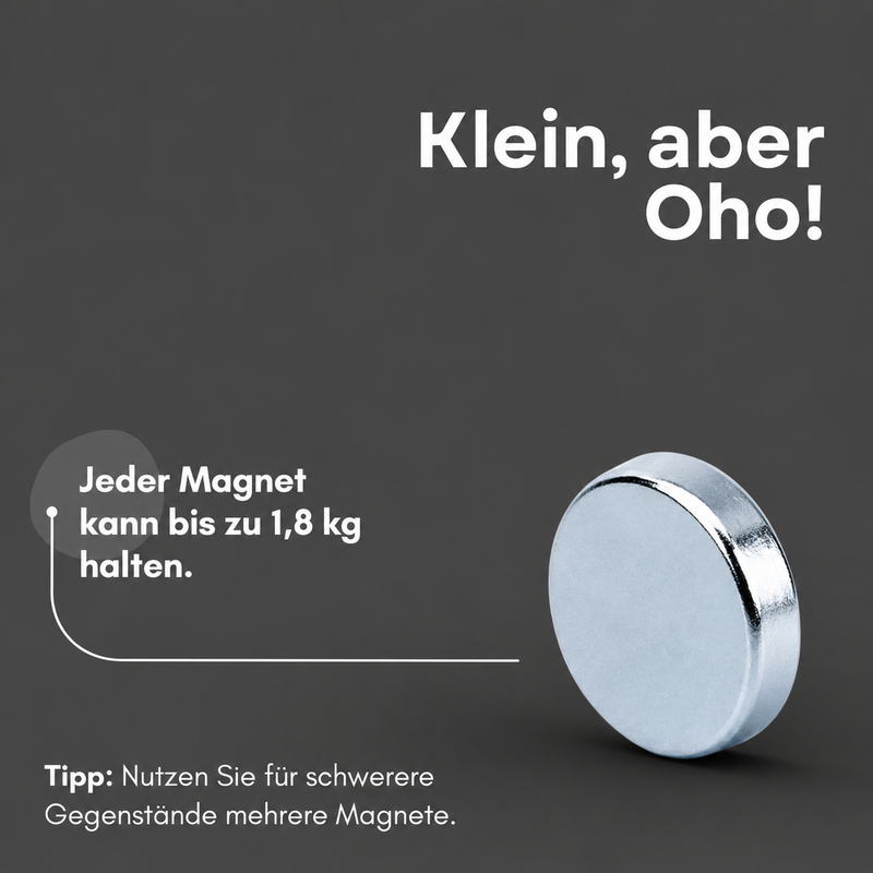 Neodym Magnet Ø 10 x 3 mm Scheibenmagnet N42 – hohe Haftkraft 1,8 kg verzinkt