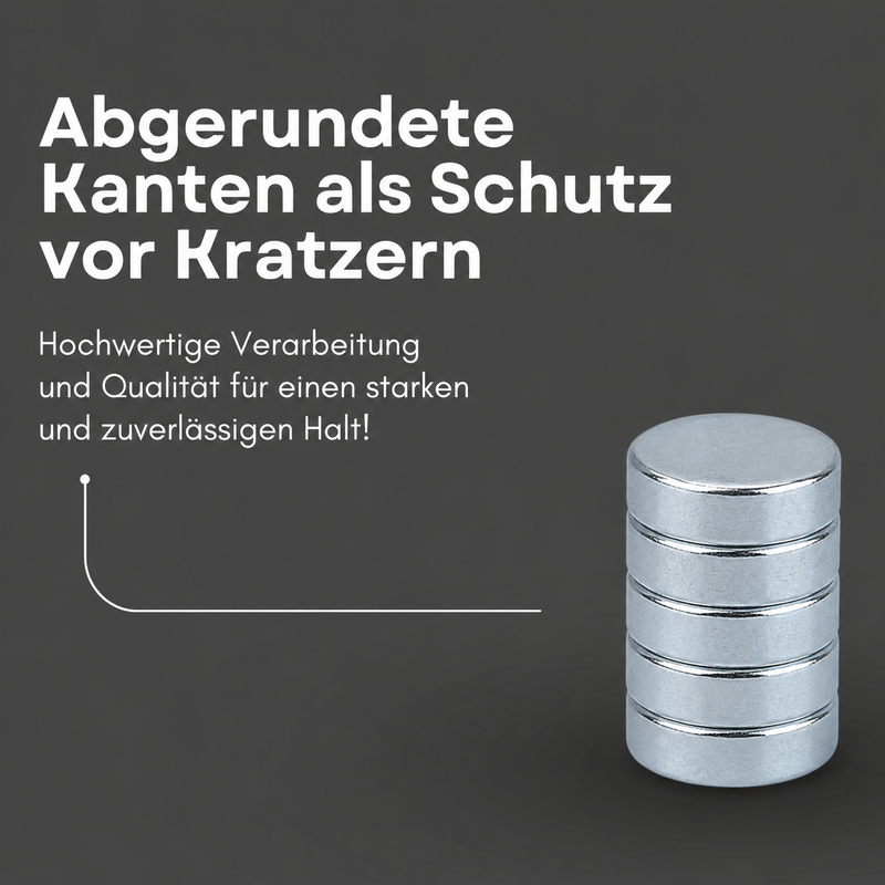 Neodym Magnet Ø 10 x 3 mm Scheibenmagnet N42 – hohe Haftkraft 1,8 kg verzinkt