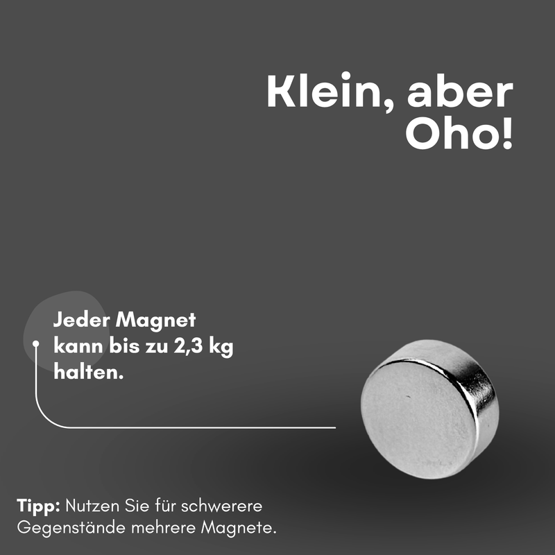 Neodym Magnet Ø 10mm x 4mm - Starker Scheibenmagnet - N38 Supermagnet - Hohe Haftkraft bis 2,3kg