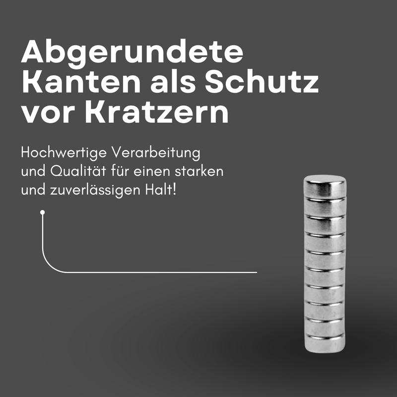 Neodym Magnet Ø 10mm x 4mm - Starker Scheibenmagnet - N38 Supermagnet - Hohe Haftkraft bis 2,3kg