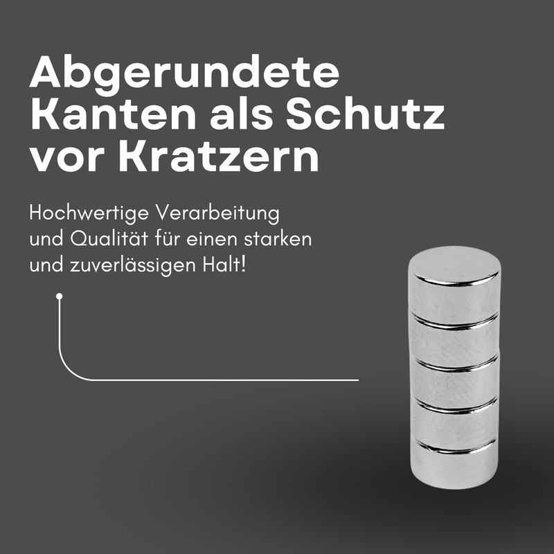 Neodym Magnet Ø 10mm x 5mm - Starker Scheibenmagnet - N38 Supermagnet - Hohe Haftkraft bis 2,7kg