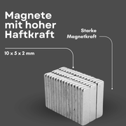 Kleiner Neodym Blockmagnet 10x5x2 mm stark vernickelt