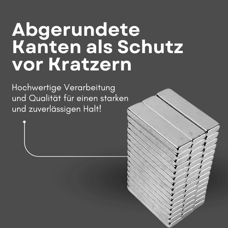 Mini Quadermagnet 10x5x2 mm Neodym silber stark haftend
