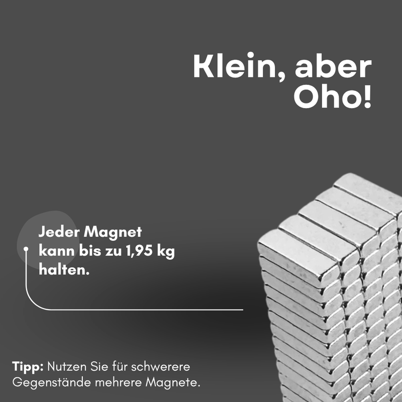 Neodym Magnet 10mm x 5mm x 4mm - N42 Supermagnet - Quadermagnete - Hohe Haftkraft bis 1,95kg