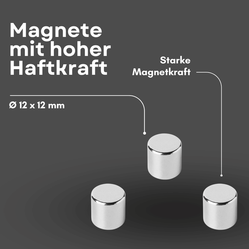 Starker N42 Neodym Magnet 12 mm x 12 mm – Haftkraft ca. 6 kg