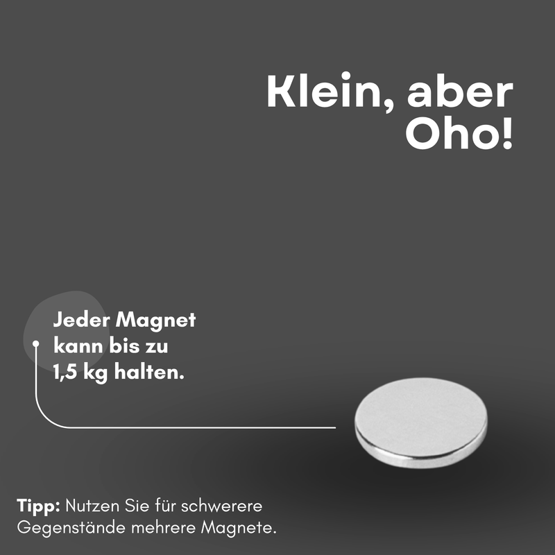 Neodym Magnet Ø 12mm x 2mm - Starker Scheibenmagnet - N42 Supermagnet - Hohe Haftkraft bis 1,6kg