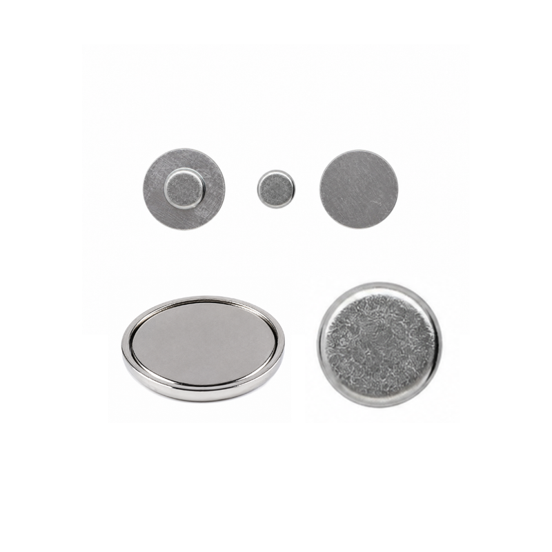 Neodym Magnet Ø 12 x 2 mm Magnetverschluss einseitig mit Gegenplatte – Taschenmagnet vernickelt