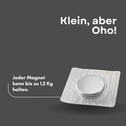 Einnähbarer Neodym-Magnet 12x2 mm eckig, hält bis zu 1,2 kg – kompakter Textilmagnet mit hoher Haftkraft
