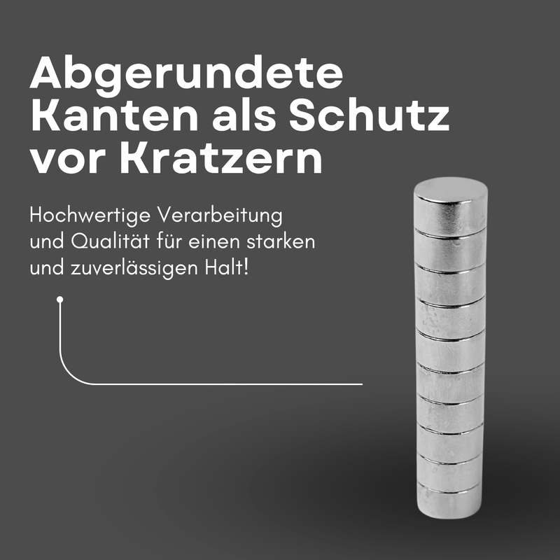 Neodym Magnet Ø 12mm x 6mm - Starker Scheibenmagnet - N38 Supermagnet - Hohe Haftkraft bis 2kg