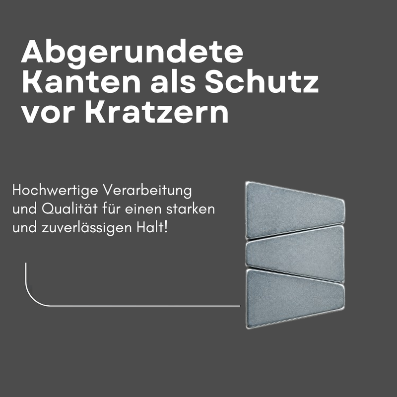 Neodym Magnet Trapezmagnet 15 (6) x 25 x 4 mm N48M – verzinkt, temperaturbeständig bis 100 °C