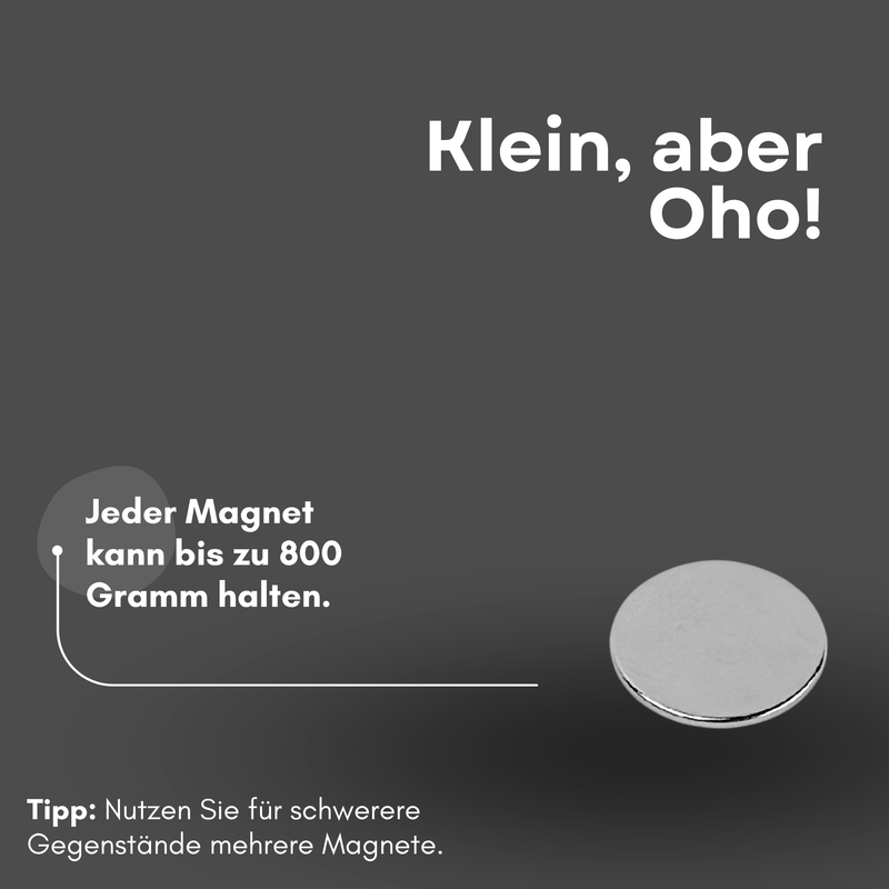 Neodym Magnet Ø 15mm x 1mm - Starker Scheibenmagnet - N38 Supermagnet - Hohe Haftkraft bis 800g
