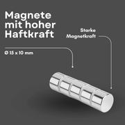 Starker N42 Neodym Magnet 15 mm x 10 mm – Haftkraft ca. 8,2 kg