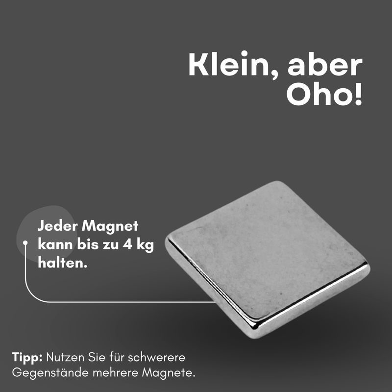 Neodym Magnet 15mm x 15mm x 5mm - N38 Supermagnet - Quadermagnete - Hohe Haftkraft bis 4kg