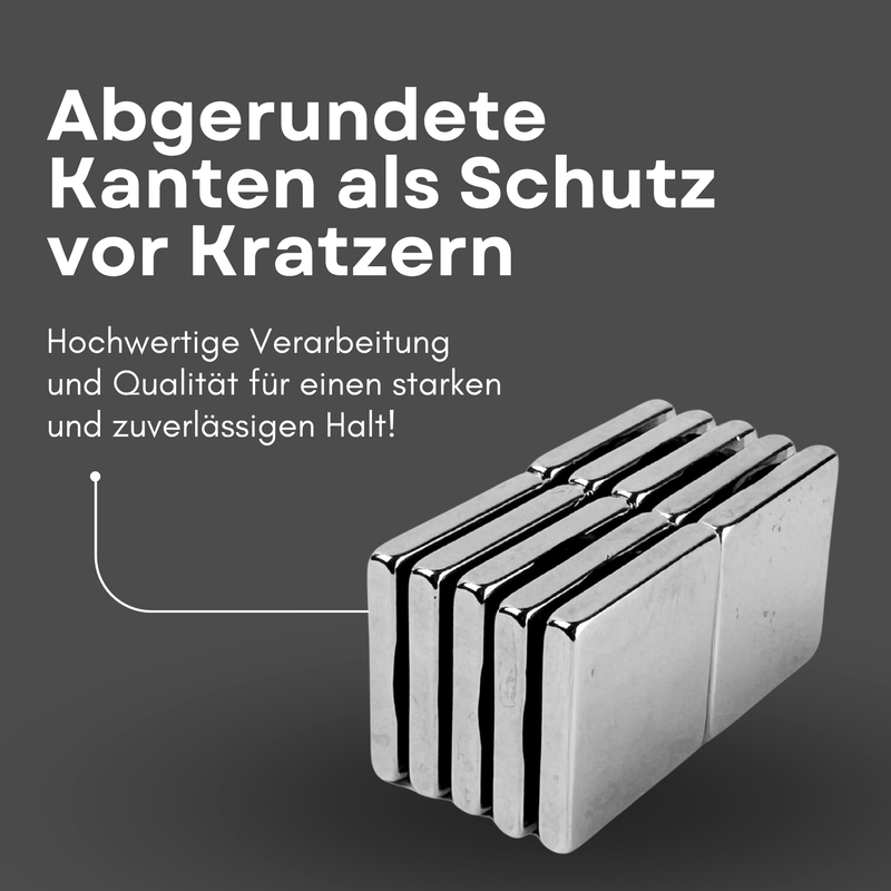 Neodym Magnet 15mm x 15mm x 5mm - N38 Supermagnet - Quadermagnete - Hohe Haftkraft bis 4kg