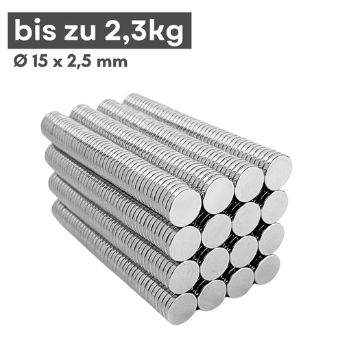 Neodym-Scheibenmagnet 15x2,5 mm N38 – kompakt und kraftvoll