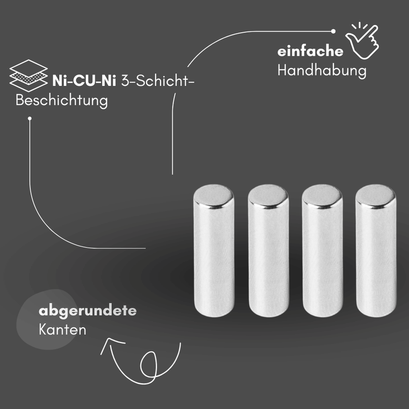 Neodym Magnet groß Ø16,5x19 mm für Industrie