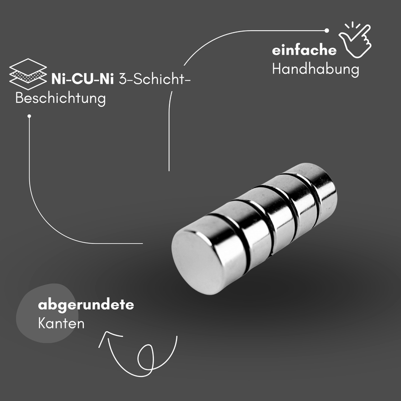Neodym Magnet Ø 20mm x 10mm - Starker Scheibenmagnet - N38  Supermagnet - Hohe Haftkraft bis 11kg