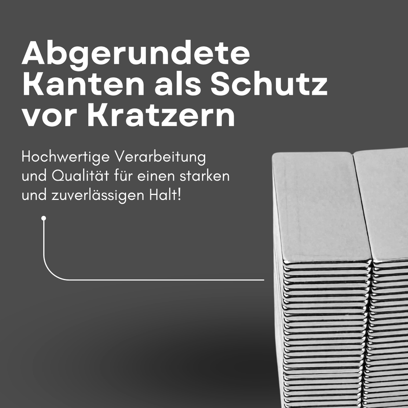 Neodym Magnet 20mm x 10mm x 1mm - N38 Supermagnet - Quadermagnete - Hohe Haftkraft bis 900g