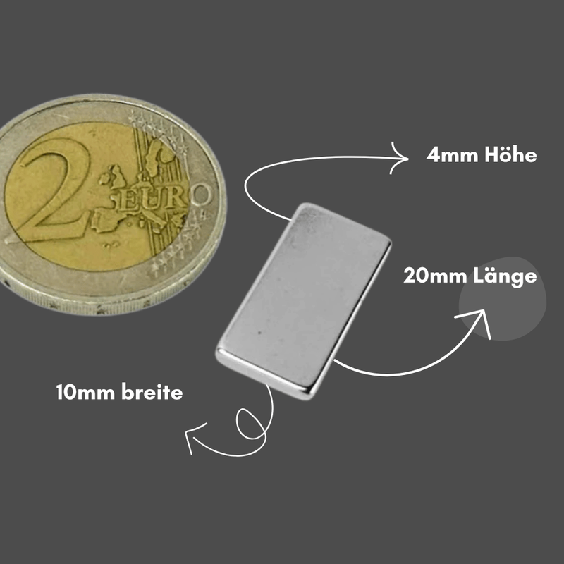 Kleiner starker Neodym Magnet 20x10x4 mm N42 Supermagnet