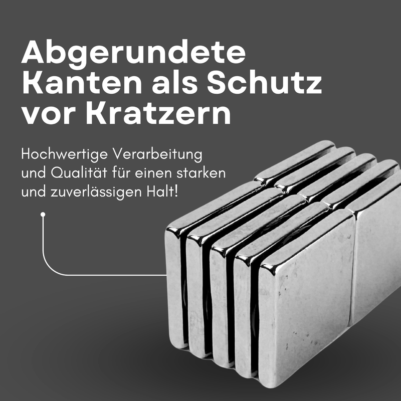 Neodym Magnet 20mm x 20mm x 3mm - N38 Supermagnet - Quadermagnete - Hohe Haftkraft bis 4kg
