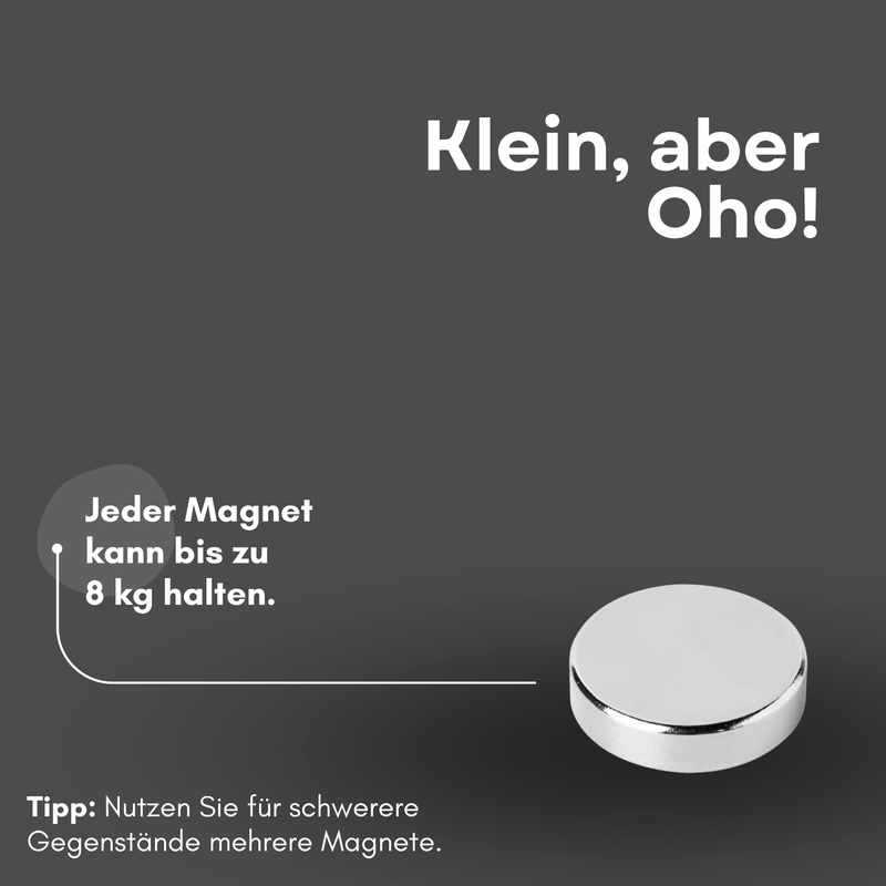 Neodym Magnet Ø 20mm x 5mm - Starker Scheibenmagnet - N42 Supermagnet - Hohe Haftkraft bis 8kg