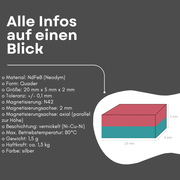 Starke Quadermagnete aus Neodym – ideal für handwerkliche, technische und kreative Projekte