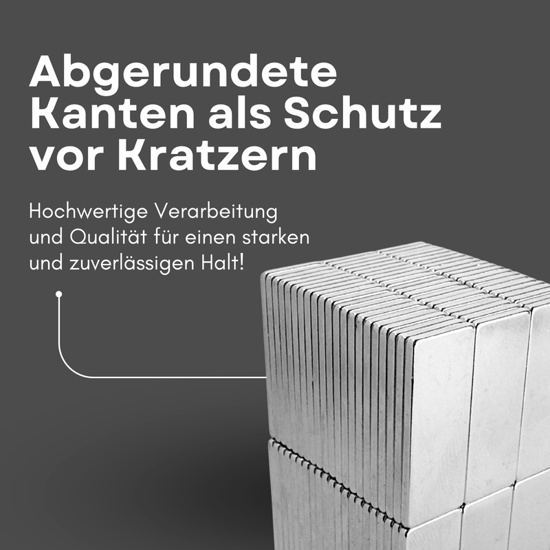 Neodym Magnet 25mm x 10mm x 1,5mm - N38 Supermagnet - Quadermagnete - Hohe Haftkraft bis 1,8kg
