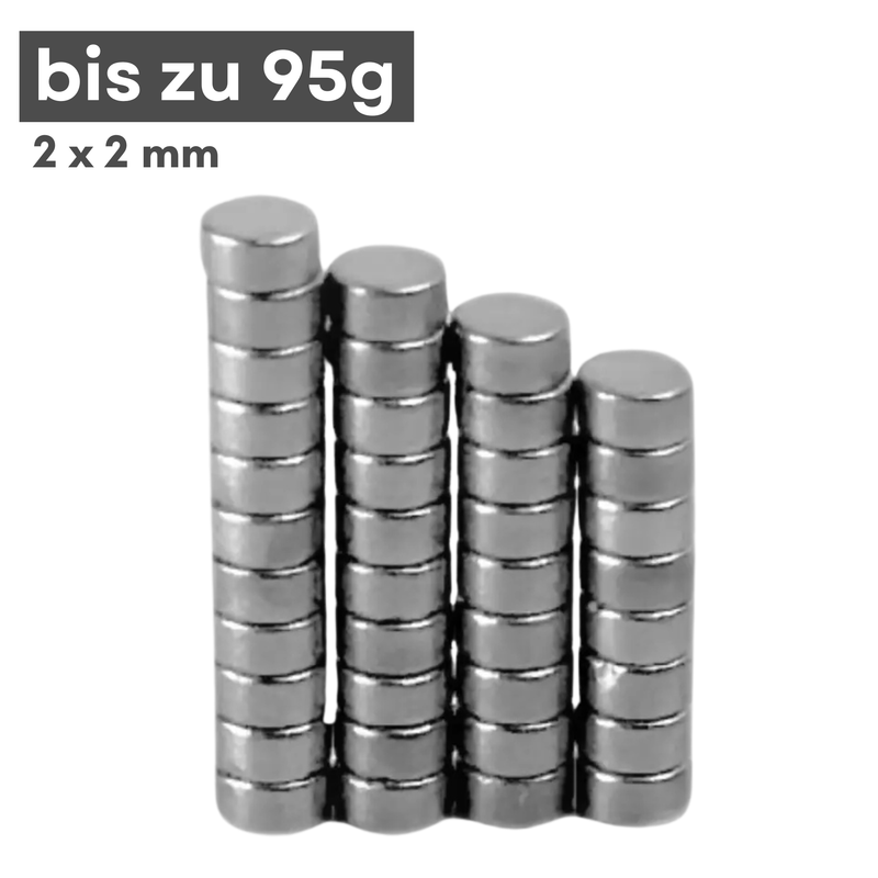 Neodymium magnet 2x2mm – super magnet with high holding force | N42 disc magnet