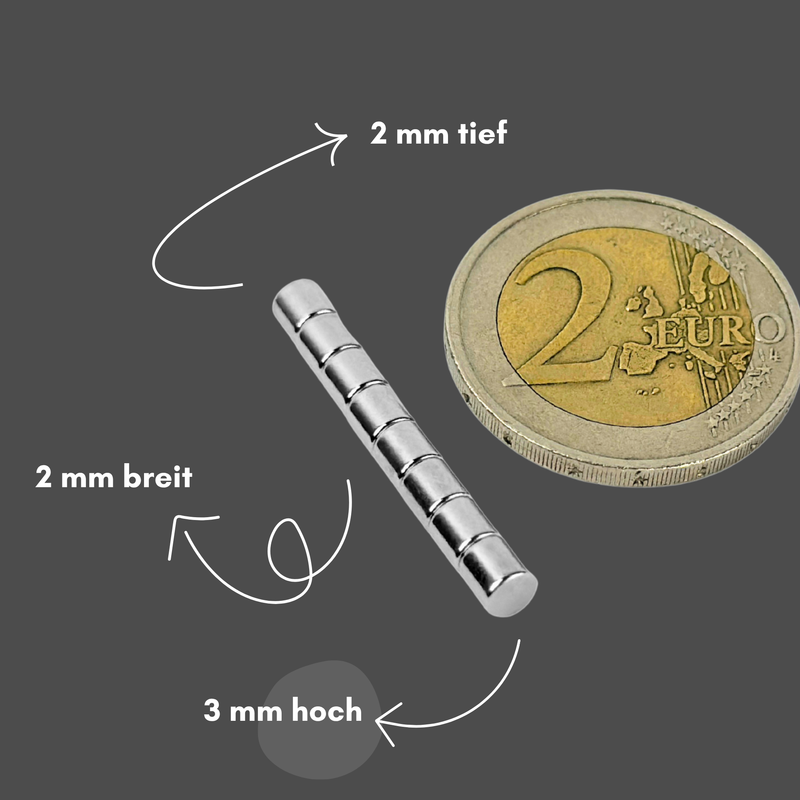 Neodymium magnet 2x3 mm – disc magnet N42 super magnet with high holding force