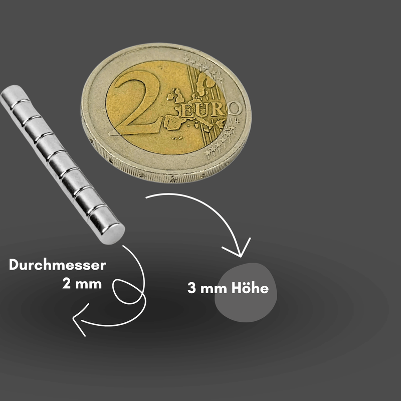 Kleiner Supermagnet 2x3 mm – ideal für Modellbau und Elektronik