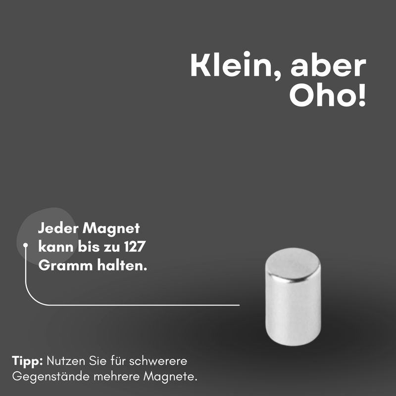 Neodymium magnet 2x4 mm – Supermagnet disc magnet N42 – Strong holding force 127 g – Mini magnet silver-colored