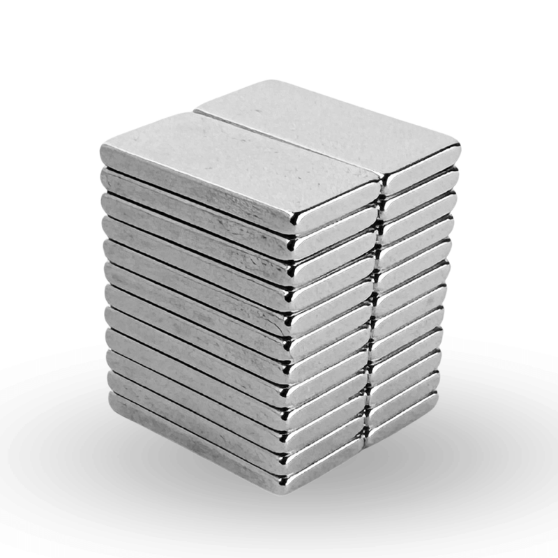 Vernickelter Neodym Blockmagnet 30x15x5 mm, 16,9 g Gewicht, für technische Anwendungen