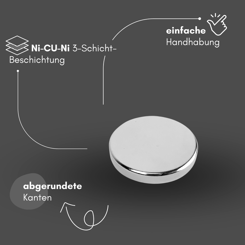Neodym Magnet Ø 30mm x 5mm - Starker Scheibenmagnet - N38 Supermagnet - Hohe Haftkraft bis 11kg