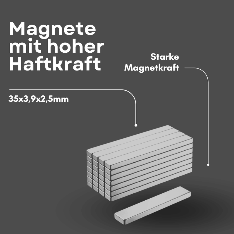 Quadermagnet Neodym 35 mm schwarz Phosphatbeschichtung