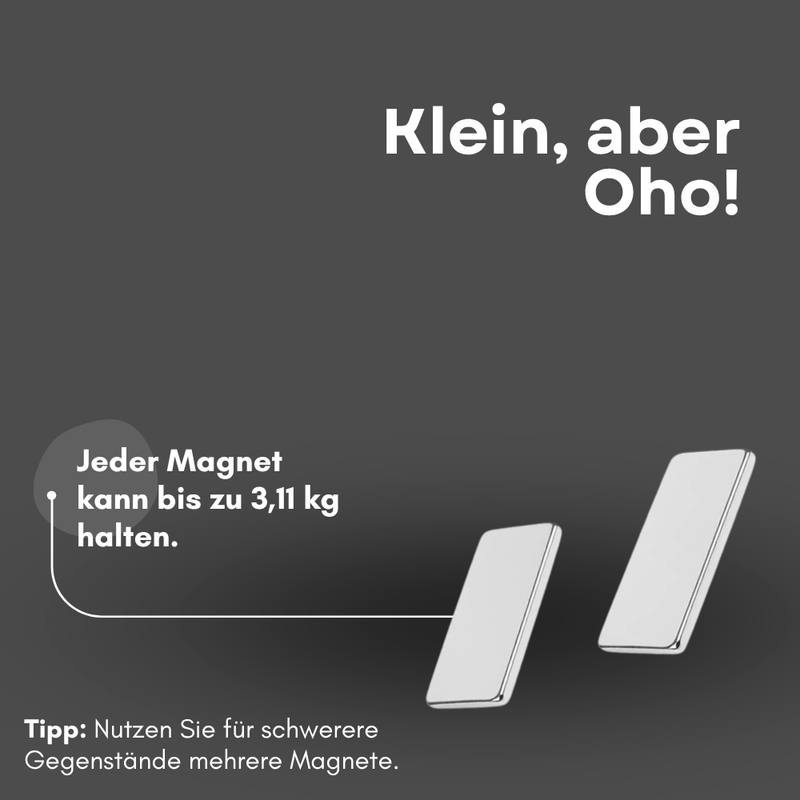 3M Selbstklebender Neodym-Magnet 20x10x1 mm – Superstarker Quadermagnet N42