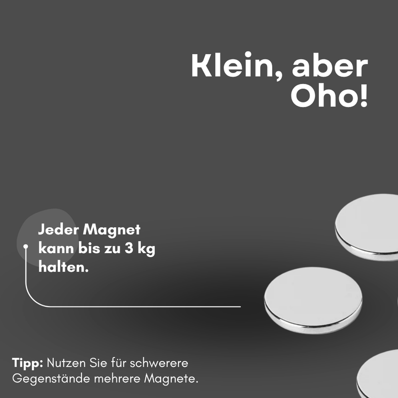 3M selbstklebend Scheibenmagnet Ø 20mm x 2mm Haftkraft 2,40 Kg