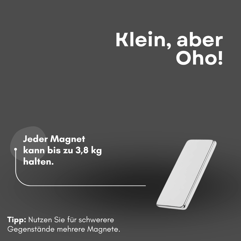 3M Selbstklebender Neodym-Magnet 30x10x1 mm – Superstarker Quadermagnet N42